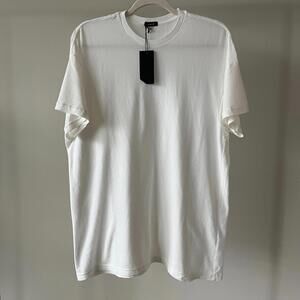 NWT ~R13 White Boxy SealessTshirt 95% cotton 5% cashmere Japanese Fabric Size XS